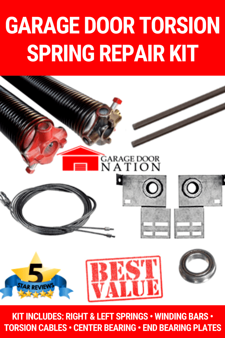 Garage Door Torsion Springs Replacement Kit - 2 Springs + Parts! (fix broken springs)