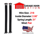 Garage Door Torsion Springs - Pair .218 x 2.00" x 31"