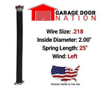 Garage Door Torsion Spring - Left Wound .218 x 2.00" x 25"