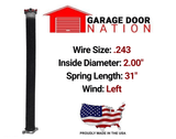 Garage Door Torsion Spring - Left Wound .243 x 2.00" x 31"
