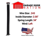 Garage Door Torsion Spring - High-Cycle Left Wound .243 x 2.00" x 34"