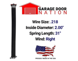 Garage Door Torsion Spring - Right Wound .218 x 2.00" x 31"