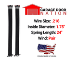 Garage Door Torsion Springs - Pair .218 x 1.75" x 24"
