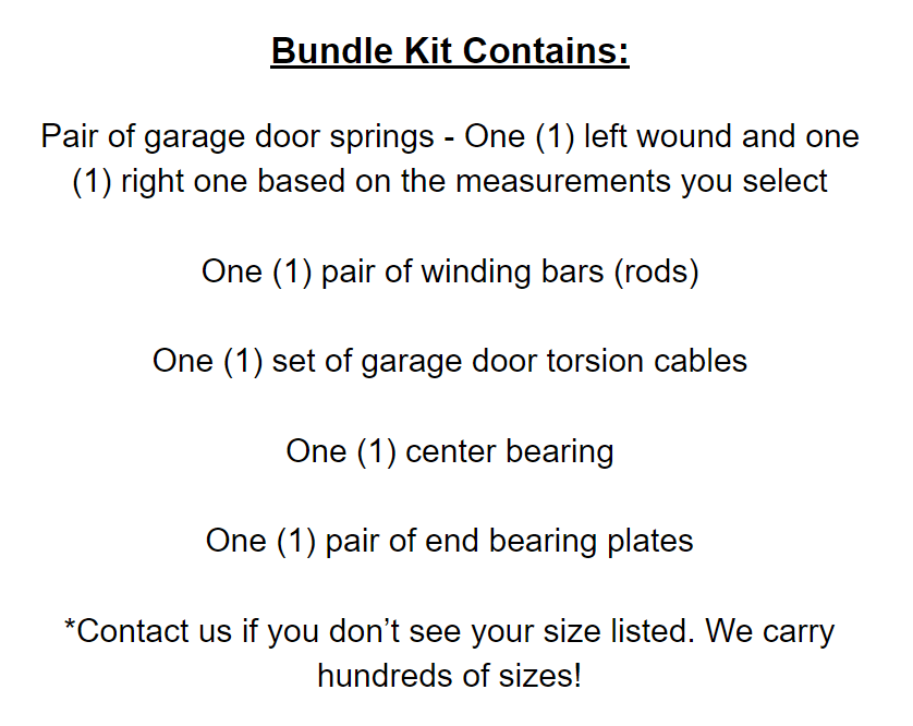 TEST PAGE - Copy of Garage Door Torsion Springs Replacement Kit (fix broken springs)